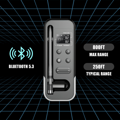 Aussie BBQ Pro - Smart Bluetooth Meat Thermometer | Wireless Grill Temp Monitor | for Steak, Smoking & Roasting
