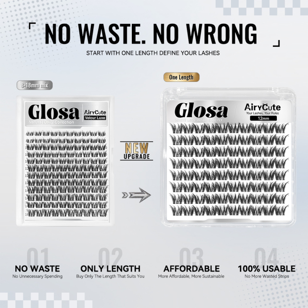 Glosa | Natural Daily Collection One Length Customized Lashes Only