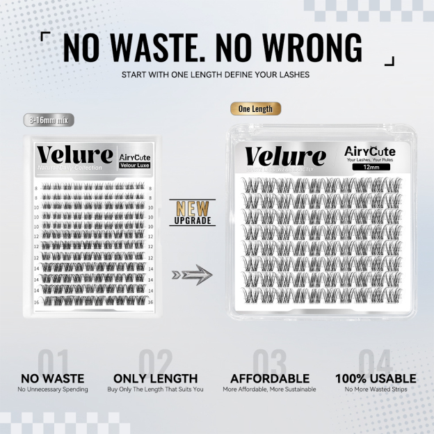 Velure | Natural Daily Collection One Length Customized Lashes Only