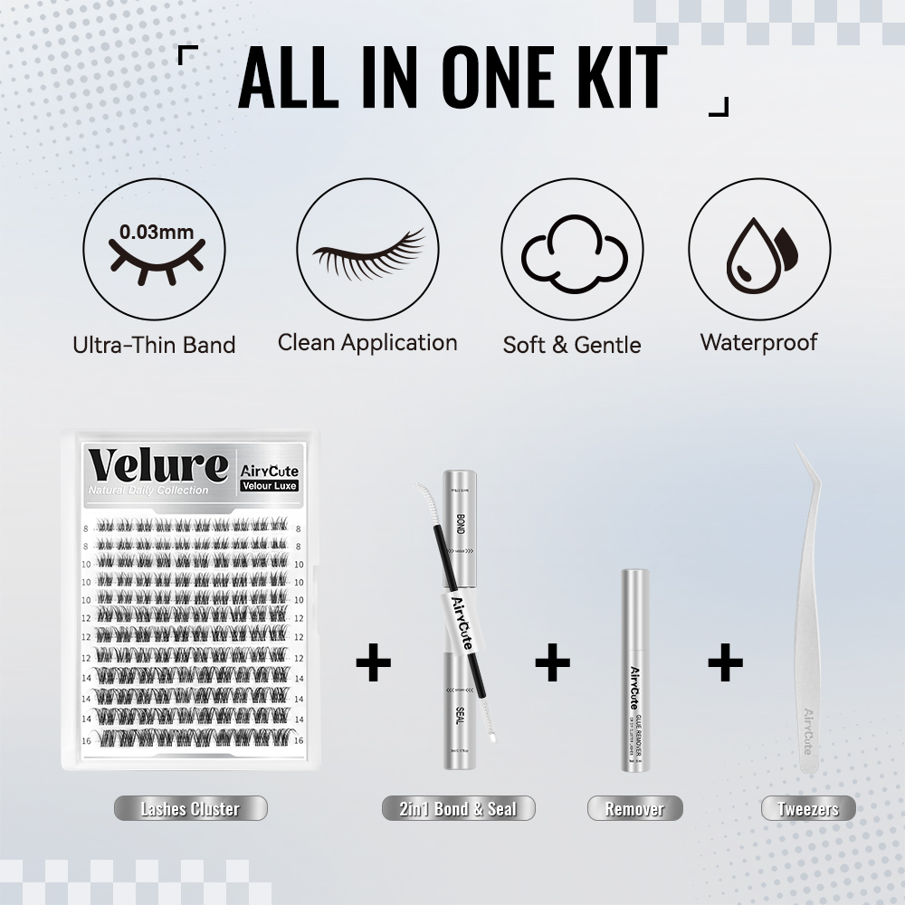 Velure + Silvora Complete DIY Cluster Lash Bundle