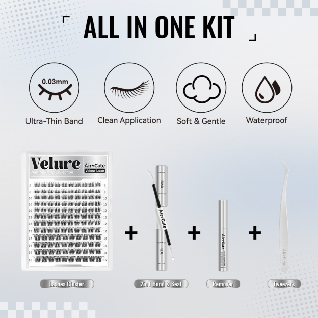 Velure + Silvora Complete DIY Cluster Lash Bundle