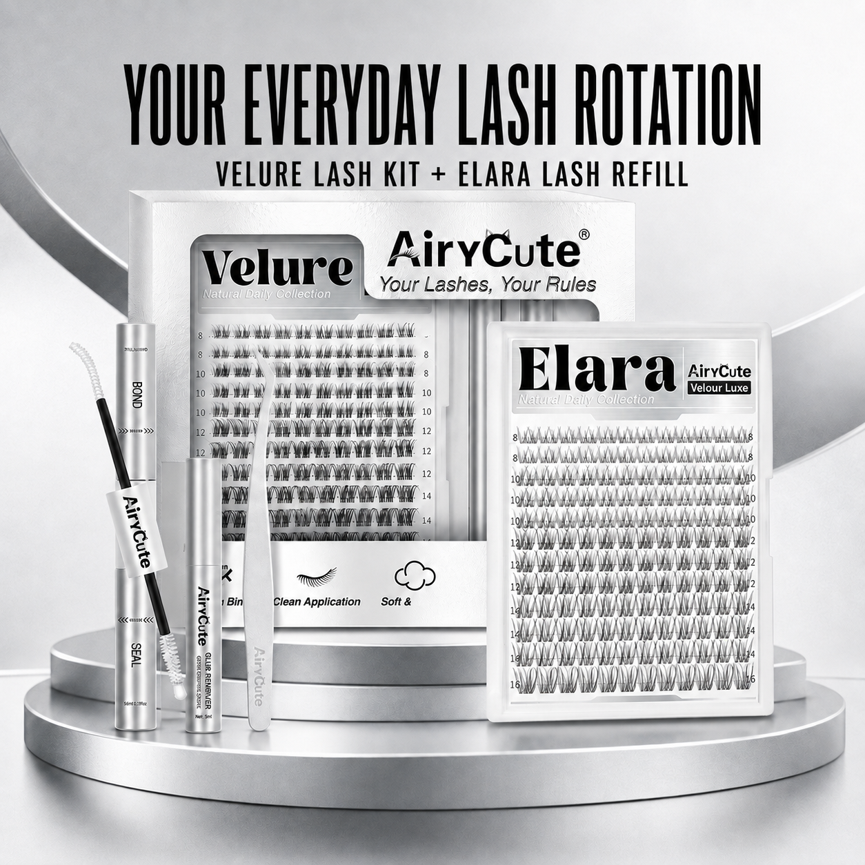 Velure + Elara Natural Cluster Lash Bundle