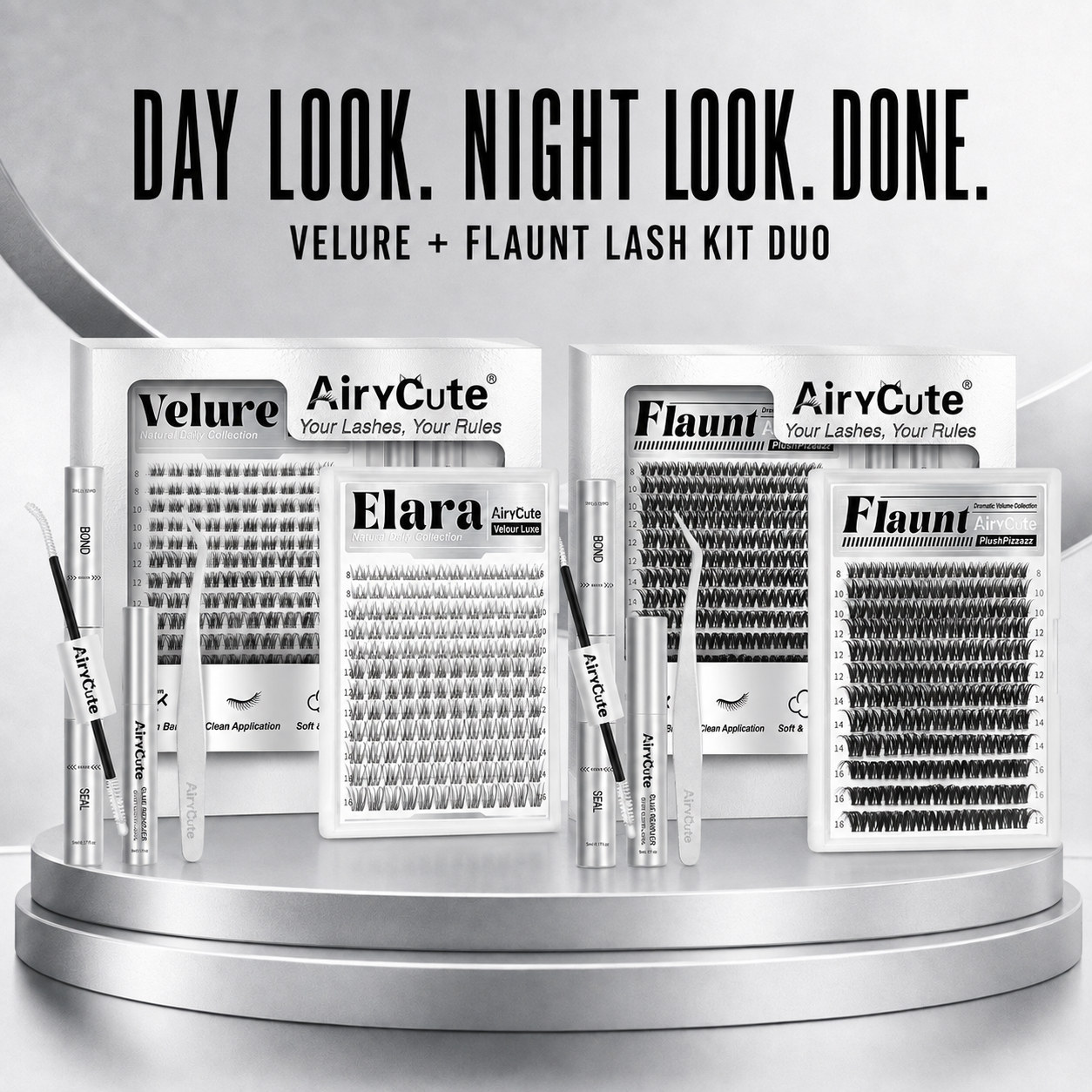 Velure + Flaunt Day-to-Night Cluster Lash Kit Duo