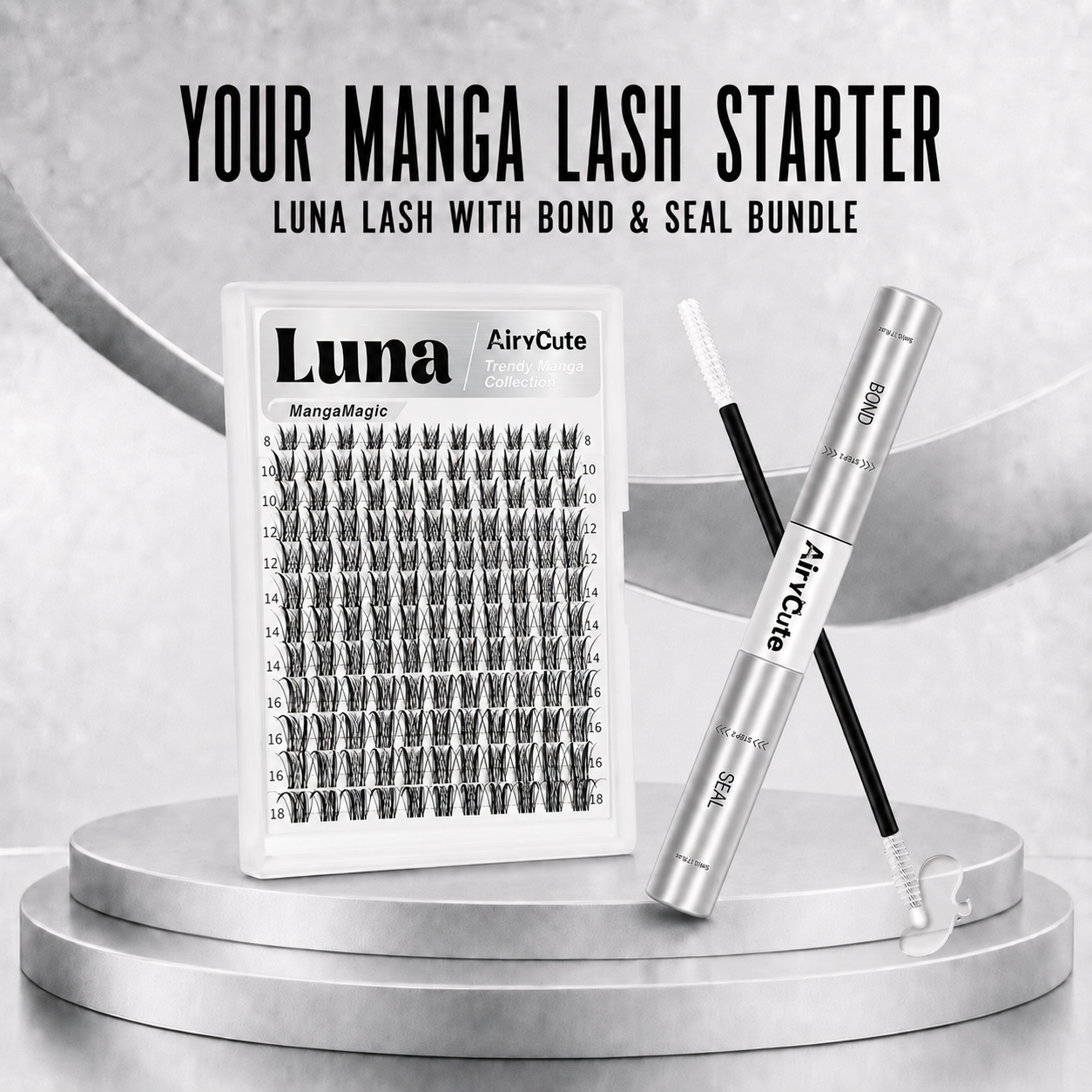 Luna Manga Cluster Lashes + Bond & Seal Bundle