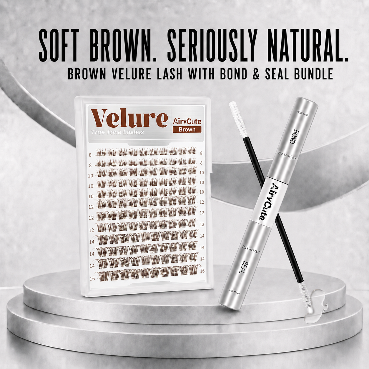 Brown Velure Cluster Lashes + Bond & Seal Bundle