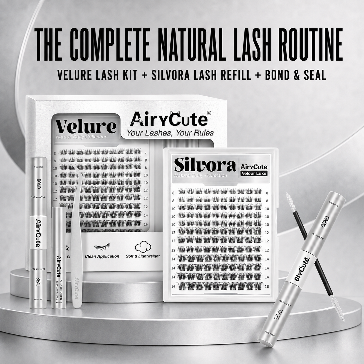 Velure + Silvora Complete DIY Cluster Lash Bundle