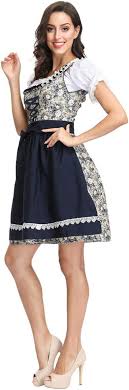 DirndlPop Blau Leonie Dirndl  Bayern Kostüme für das Bierfest