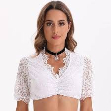 DirndlPop Weiß Melanie Dirndlbluse  Bayern Kostüme für das Bierfest