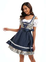 DirndlPop Blau Leonie Dirndl  Bayern Kostüme für das Bierfest