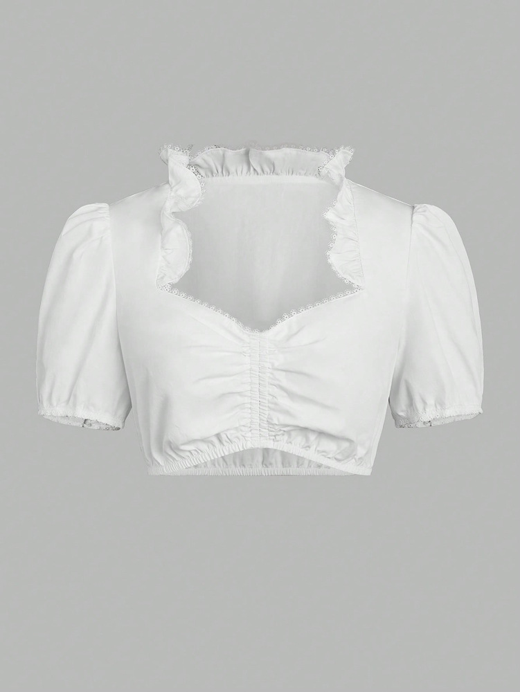 DirndlPop Weiß Mila Dirndlbluse  Bayern Kostüme für das Bierfest