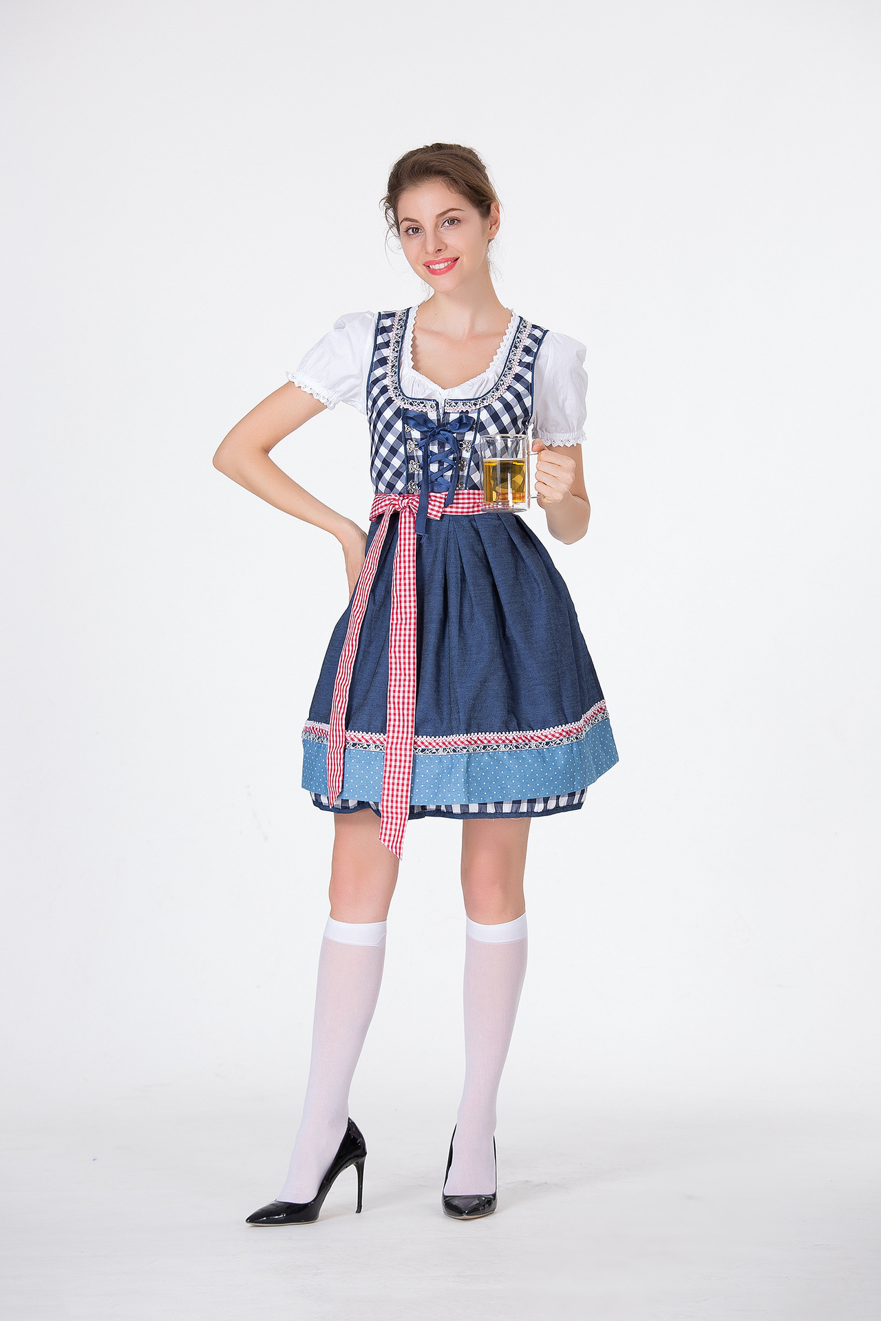 DirndlPop Blau Emily Dirndl  Bayern Kostüme für das Bierfest