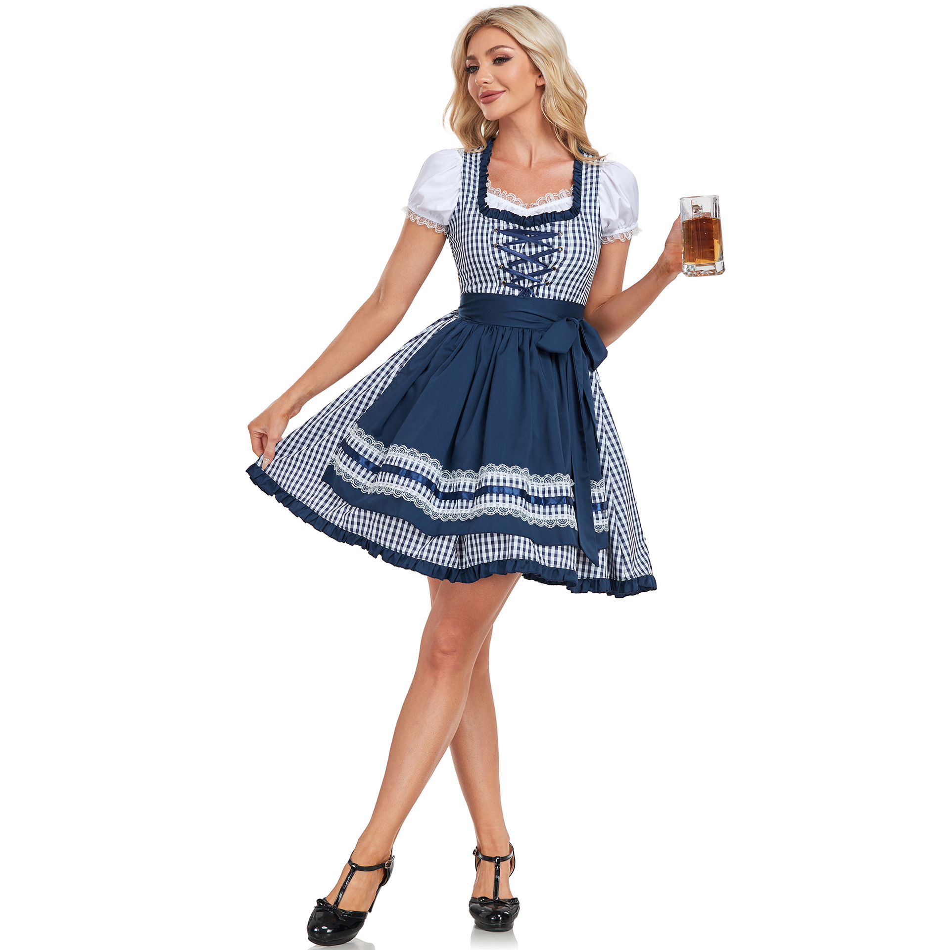 DirndlPop Blau Anouk Dirndl  Bayern Kostüme für das Bierfest