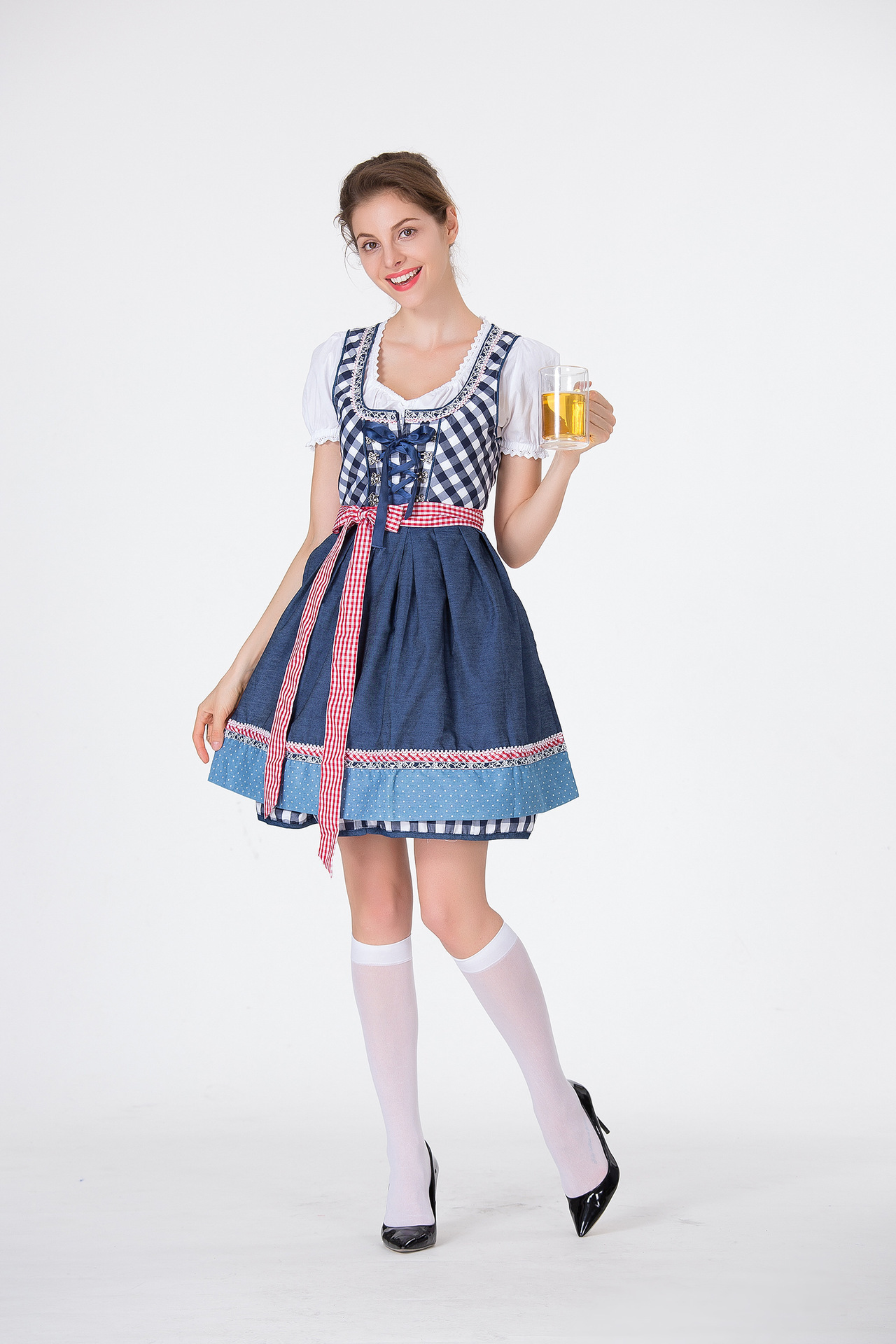 DirndlPop Blau Emily Dirndl  Bayern Kostüme für das Bierfest