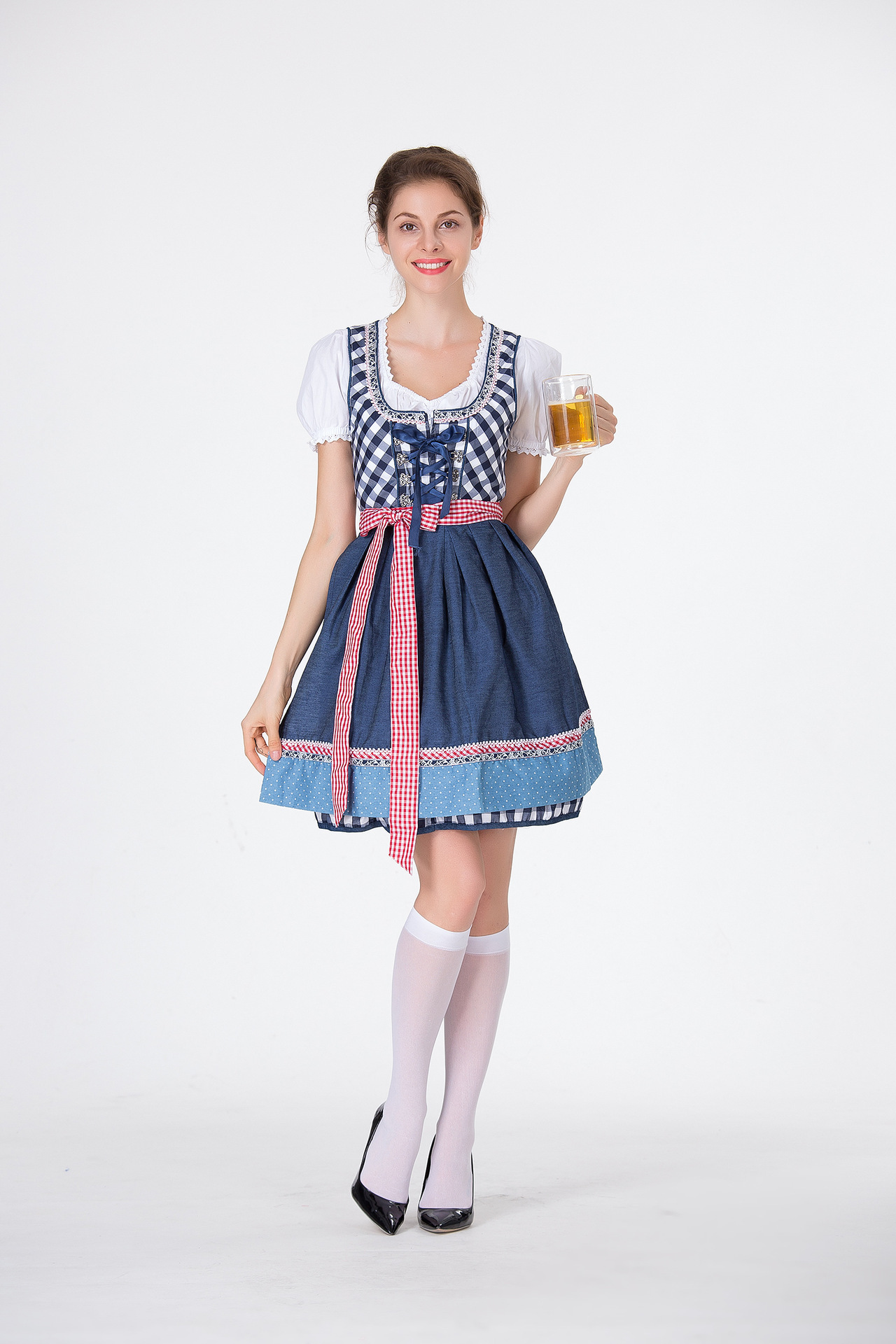 DirndlPop Blau Emily Dirndl  Bayern Kostüme für das Bierfest