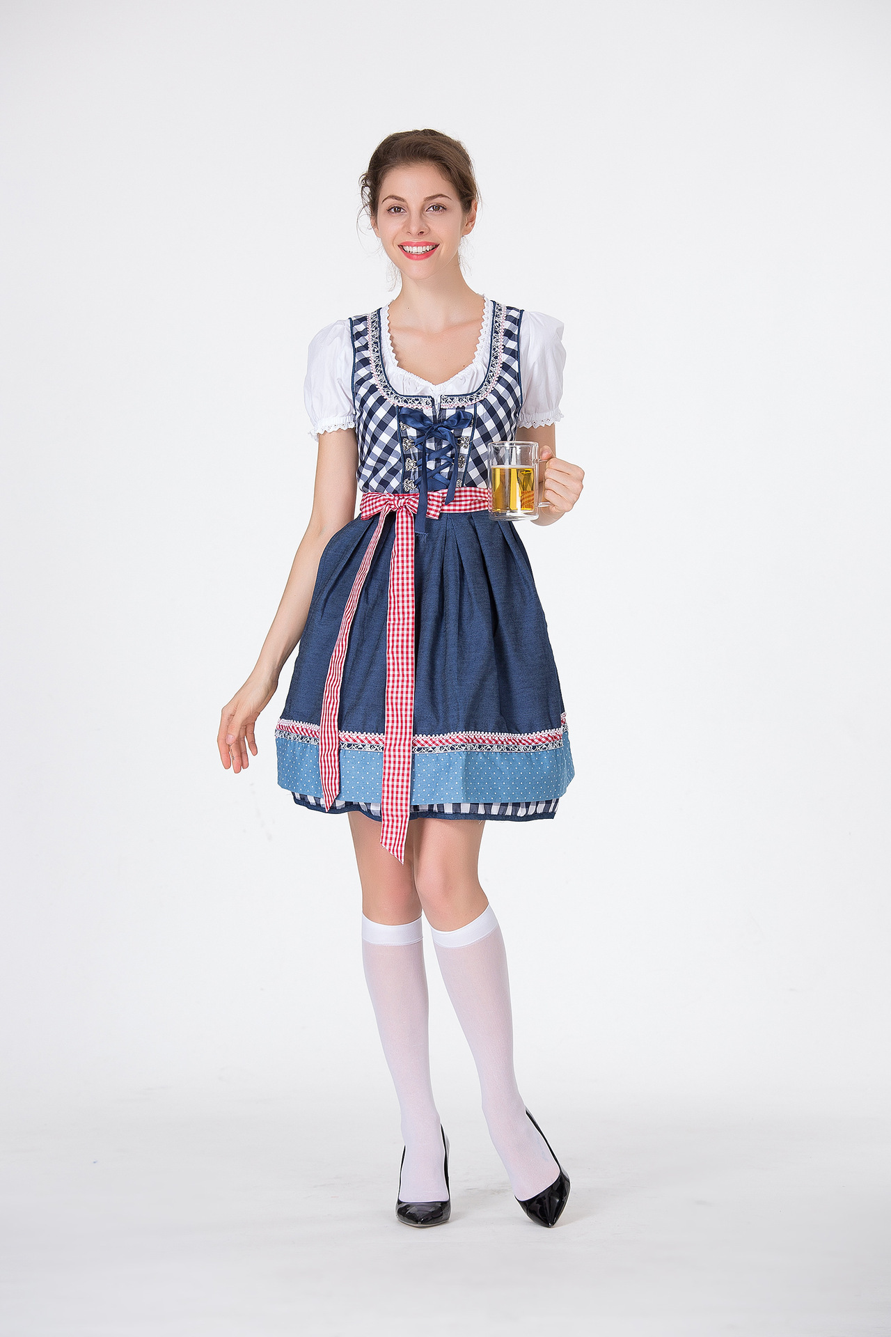 DirndlPop Blau Emily Dirndl  Bayern Kostüme für das Bierfest