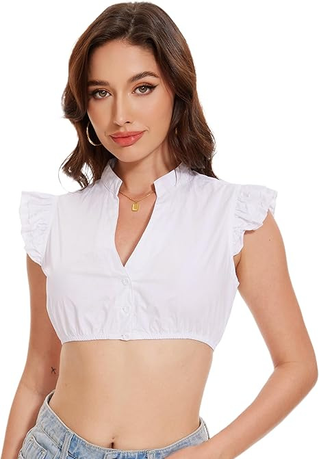 DirndlPop Weiß Juna Dirndlbluse  Bayern Kostüme für das Bierfest