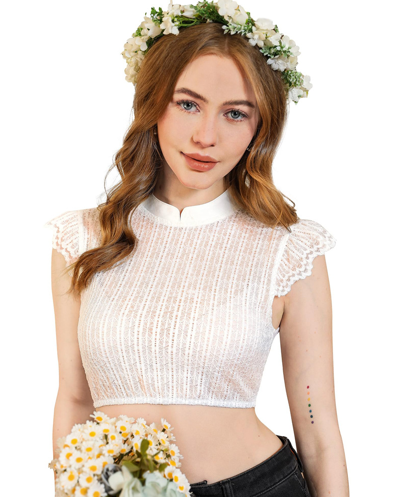 DirndlPop Weiß Dirndlbluse  Bayern Kostüme für das Bierfest