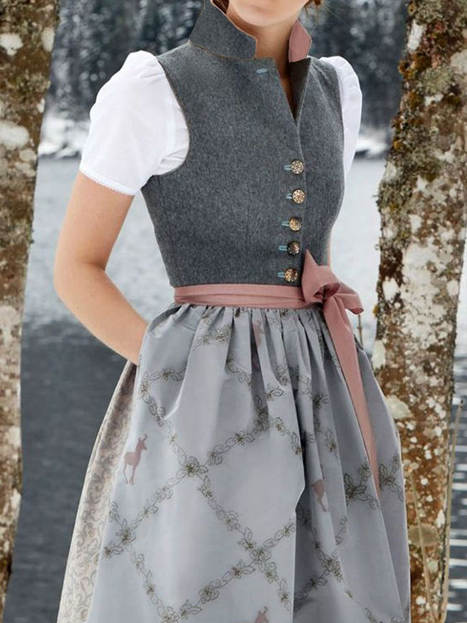 DirndlPop grau Katharina Dirndl  Bayern Kostüme für das Bierfest