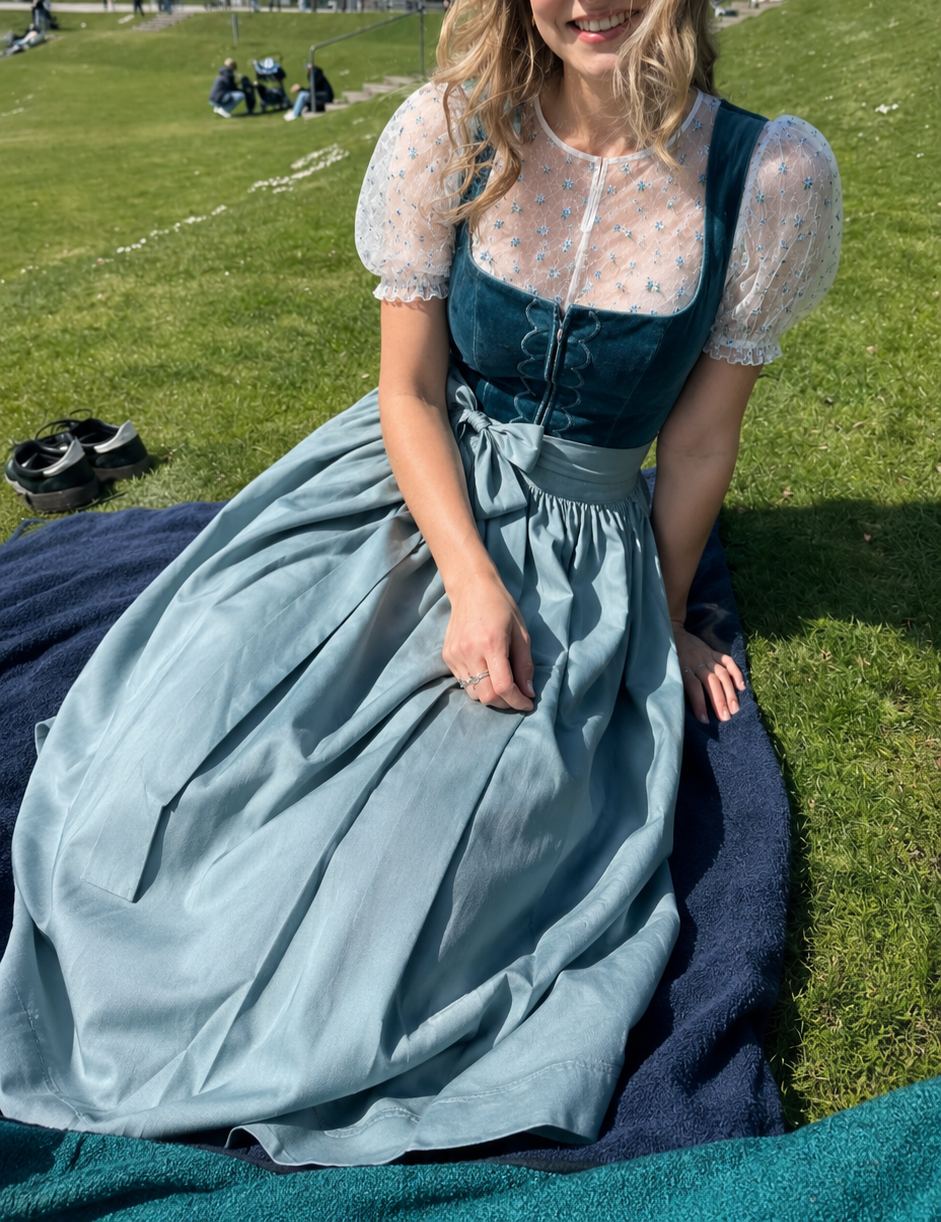 DirndlPop Hellblau Amelie Dirndlbluse Bayern Kostüme für das Bierfest