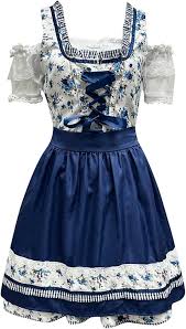DirndlPop Blau Lara Dirndl  Bayern Kostüme für das Bierfest