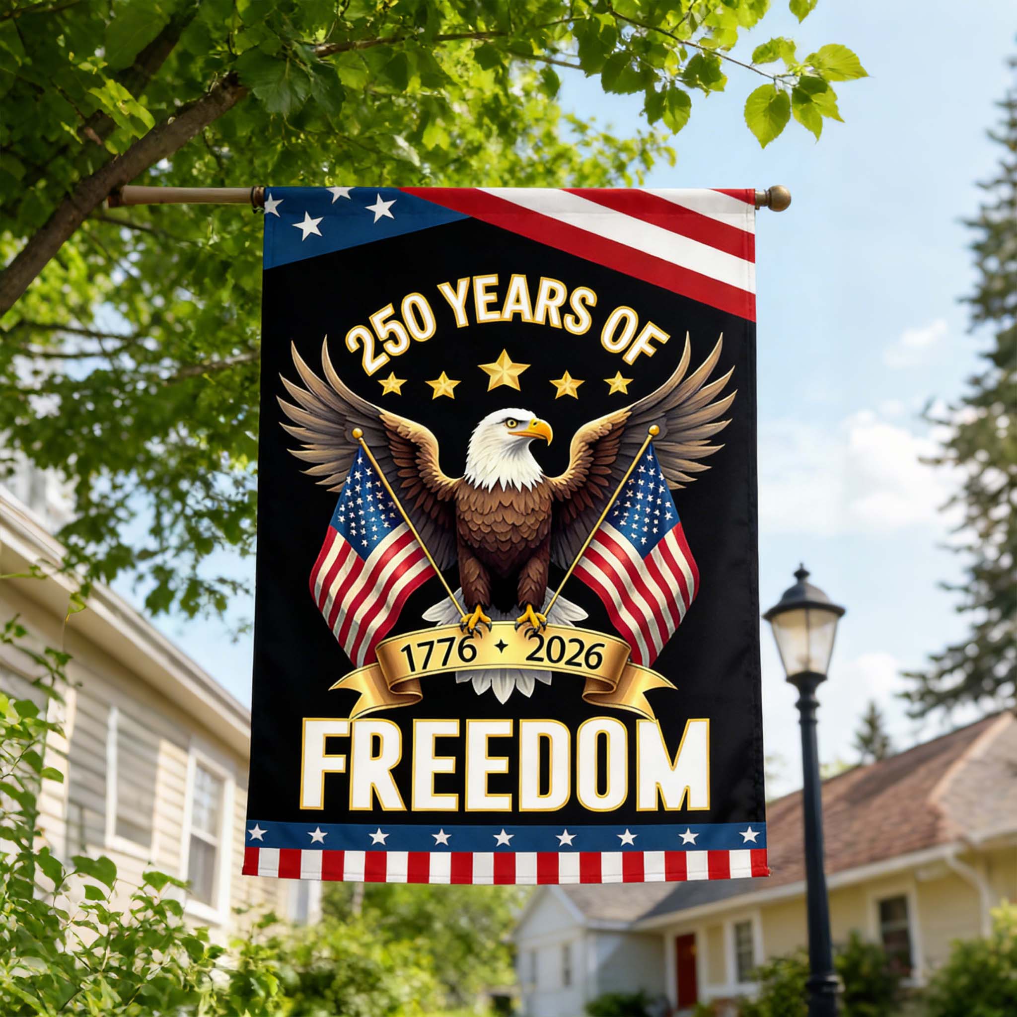 USA 250th Anniversary Freedom Eagle Flag – Patriotic Commemorative Banner