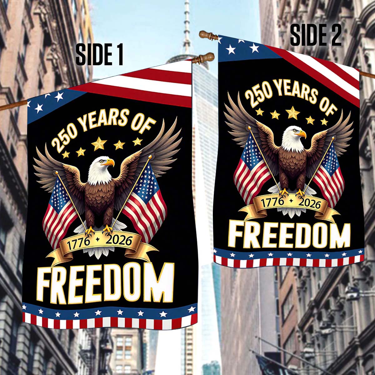 USA 250th Anniversary Freedom Eagle Flag – Patriotic Commemorative Banner