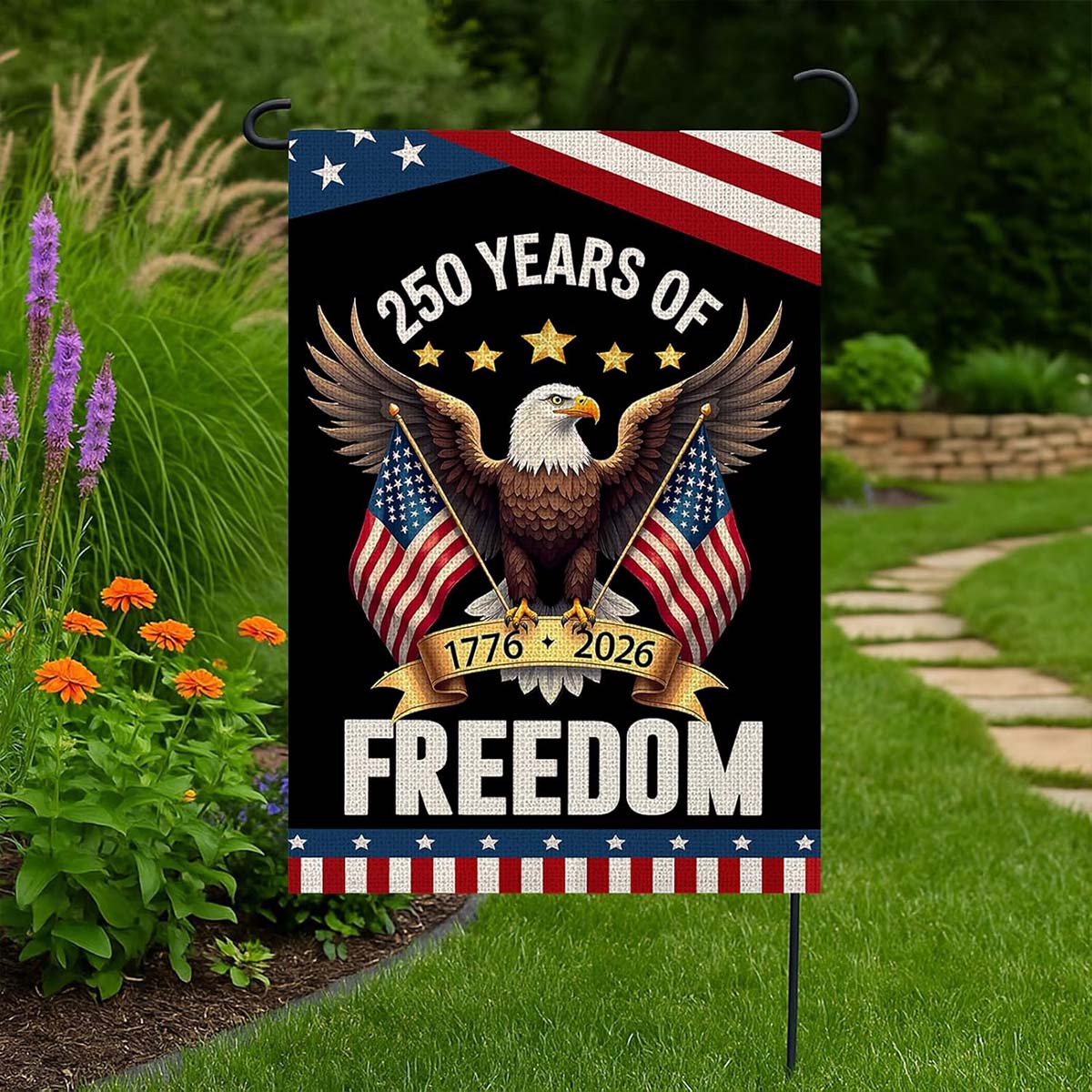 USA 250th Anniversary Freedom Eagle Flag – Patriotic Commemorative Banner