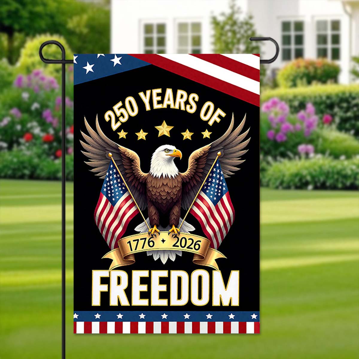 USA 250th Anniversary Freedom Eagle Flag – Patriotic Commemorative Banner