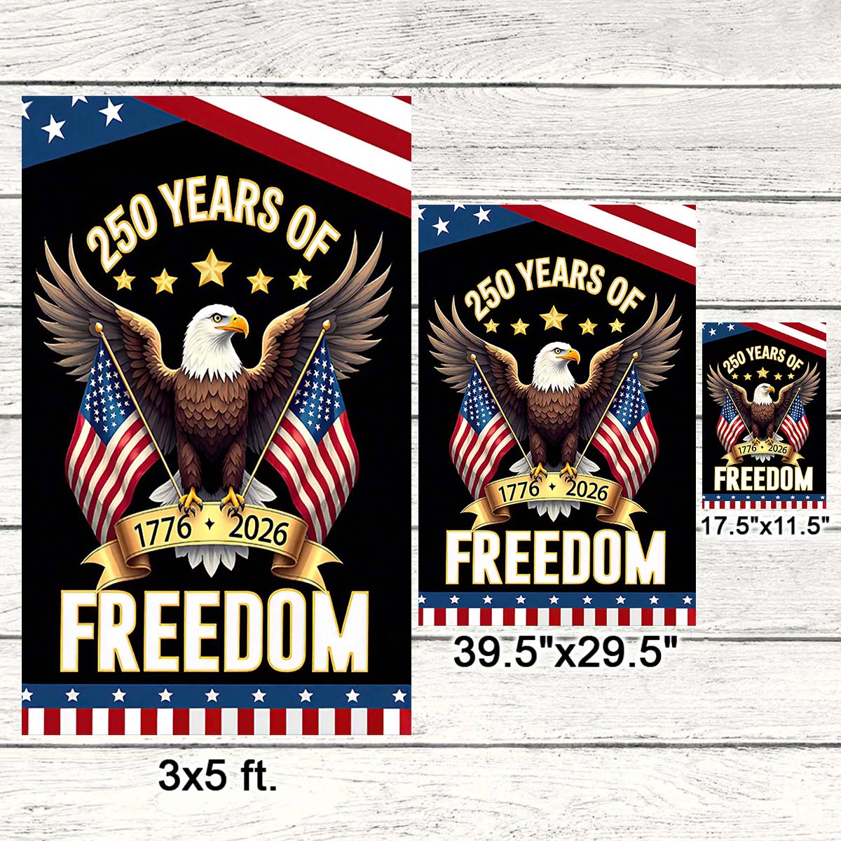 USA 250th Anniversary Freedom Eagle Flag – Patriotic Commemorative Banner