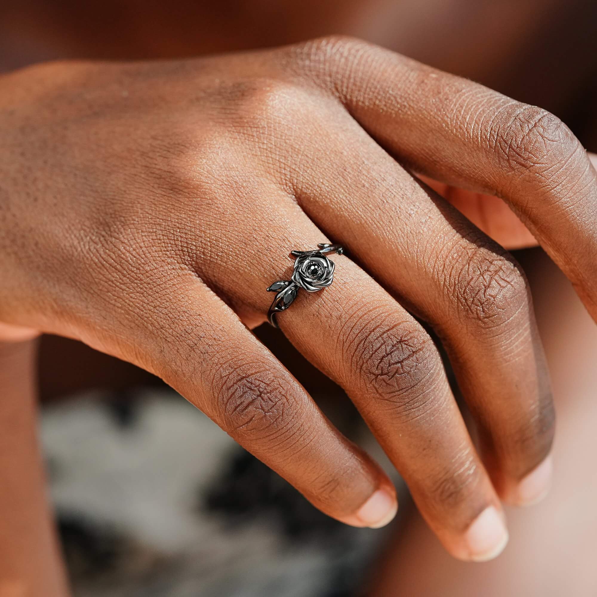 Strong As F*ck Black Rose Self-Love Ring
