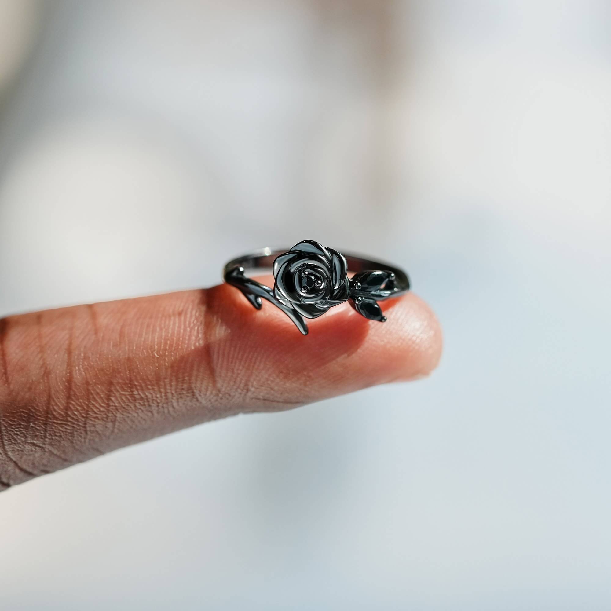 Strong As F*ck Black Rose Self-Love Ring