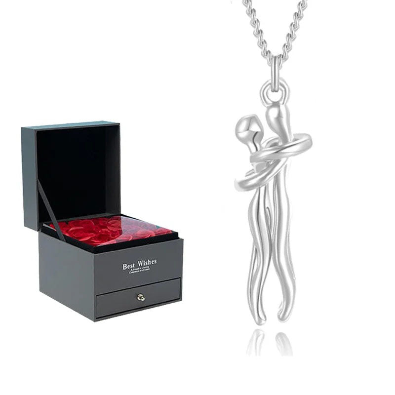 Hugging Couple Necklace – Meaningful Gift for Her