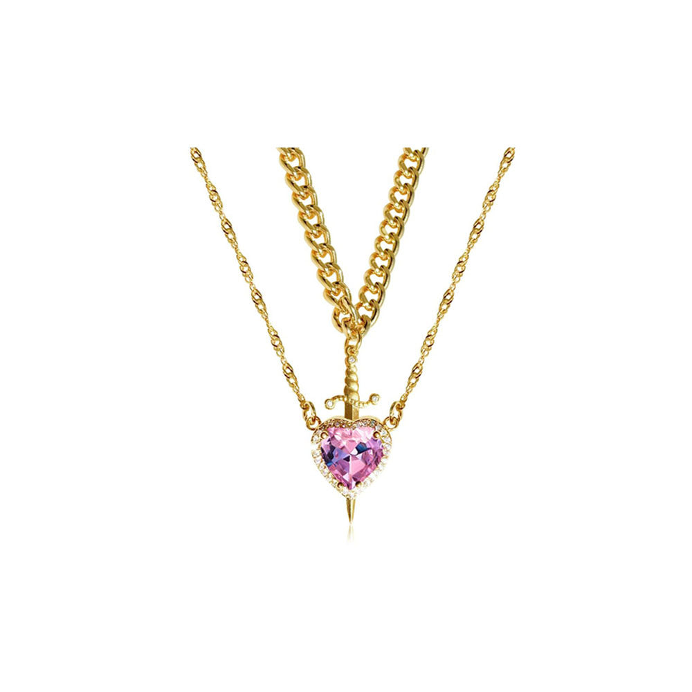 Heart & Sword Matching Necklace – A Symbol of Love & Courage