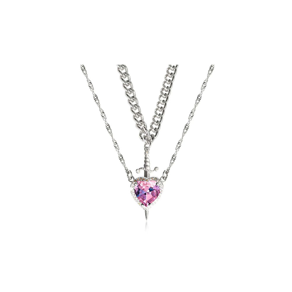 Heart & Sword Matching Necklace – A Symbol of Love & Courage