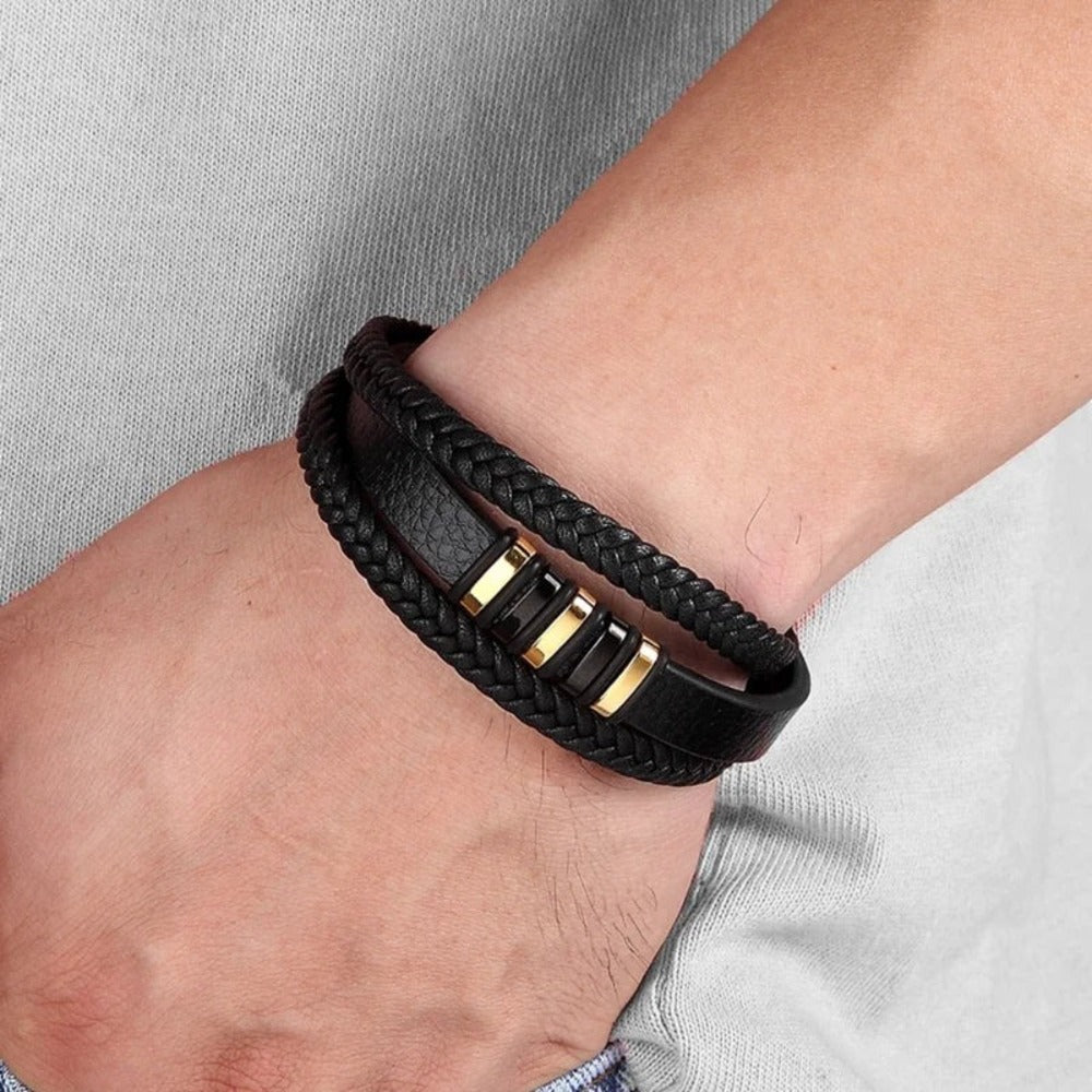 To My Son – Never Alone Braided Leather Bracelet