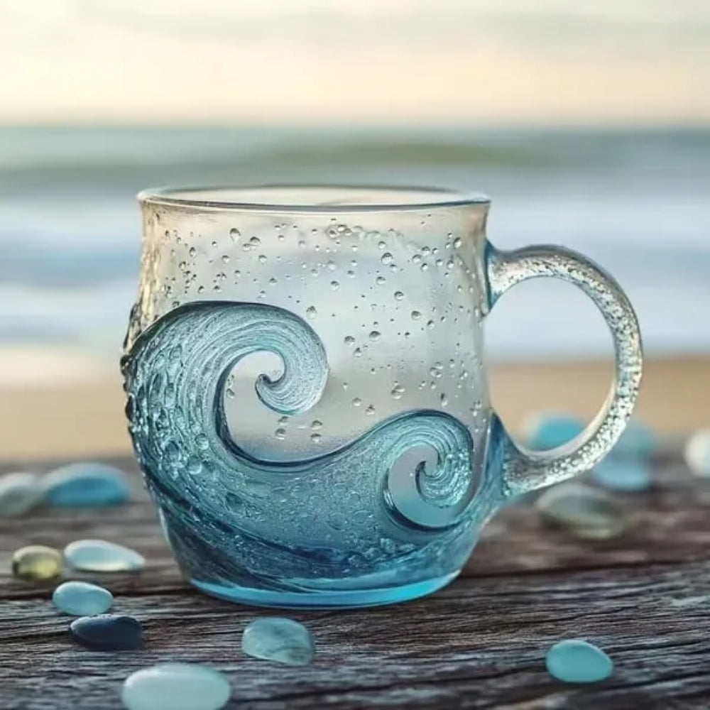 Ocean Wave Glass Mug