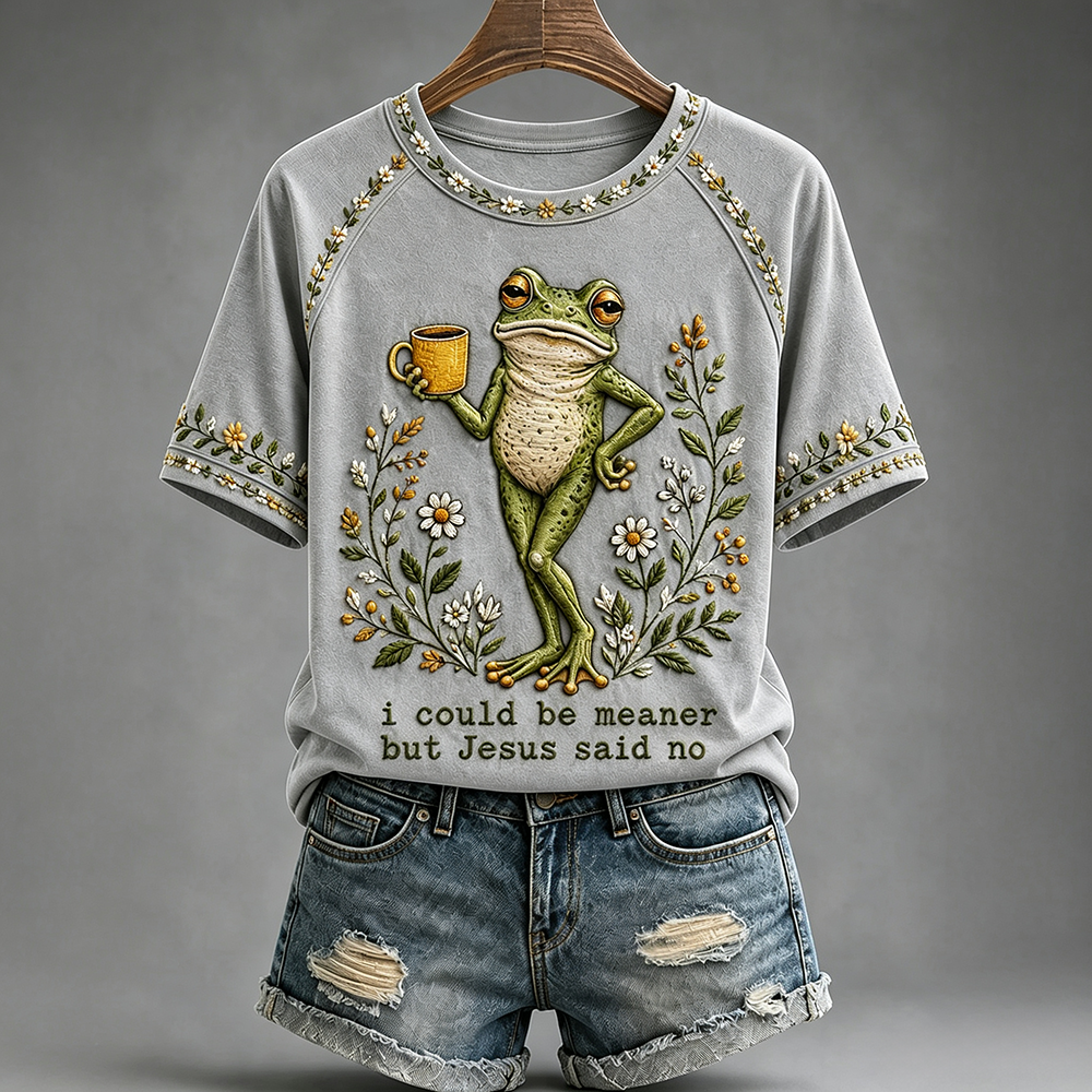 Funny Christian Frog Shirt - I Could Be Meaner But Jesus Said No