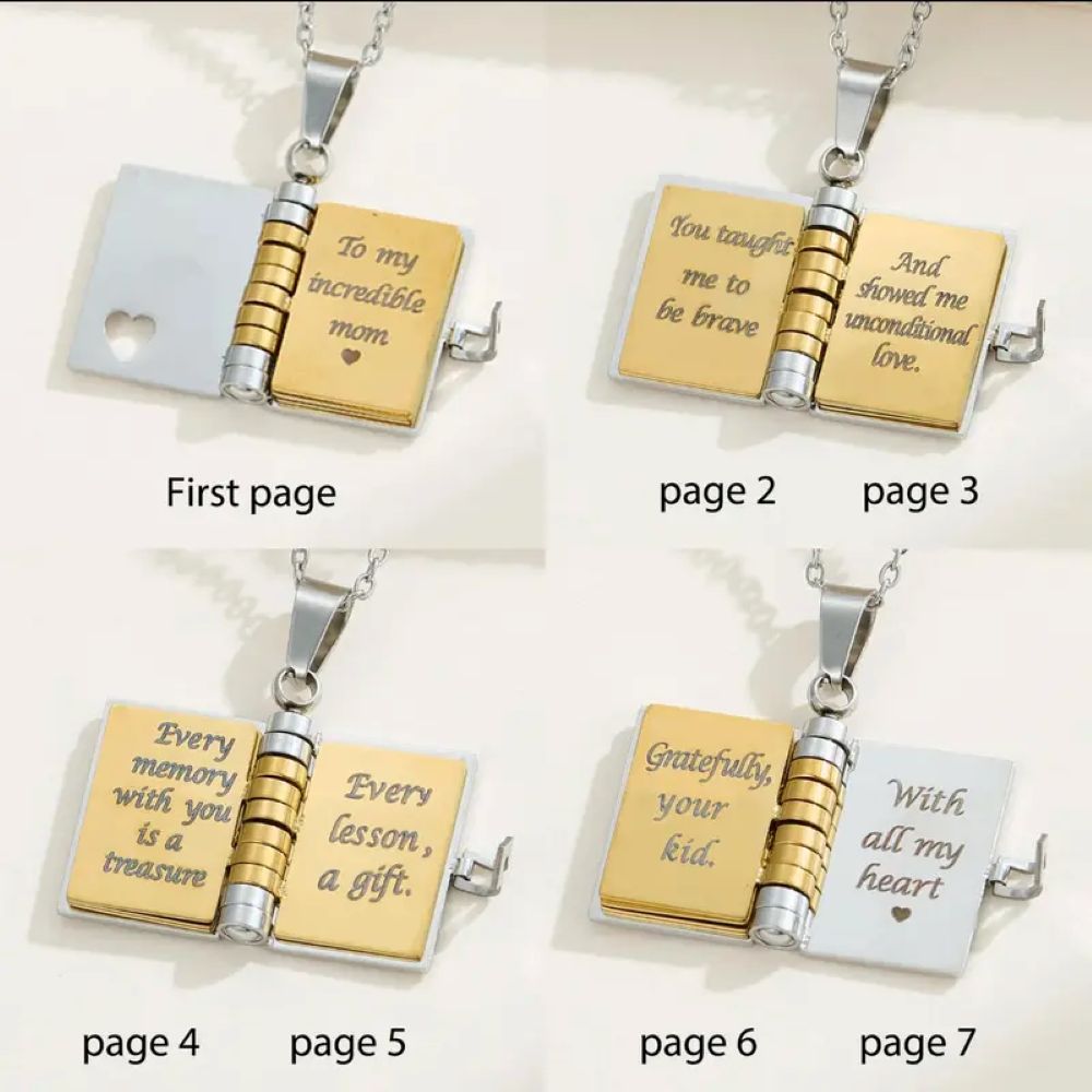 Best Mom Ever Book Necklace – Heartfelt Mother’s Day & Birthday Gift Jewelry