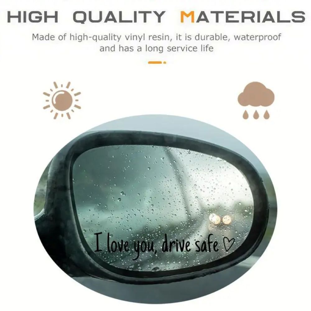 Drive Safe, I Love You™ Car Mirror Decal Set