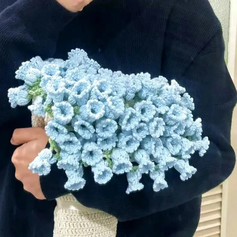Romantic Hand-Knitted Rose Blanket – DIY Kit or Ready-Made Gift for Her