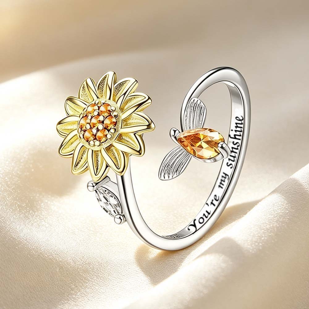 You're My Sunshine Sunflower Fidget Ring