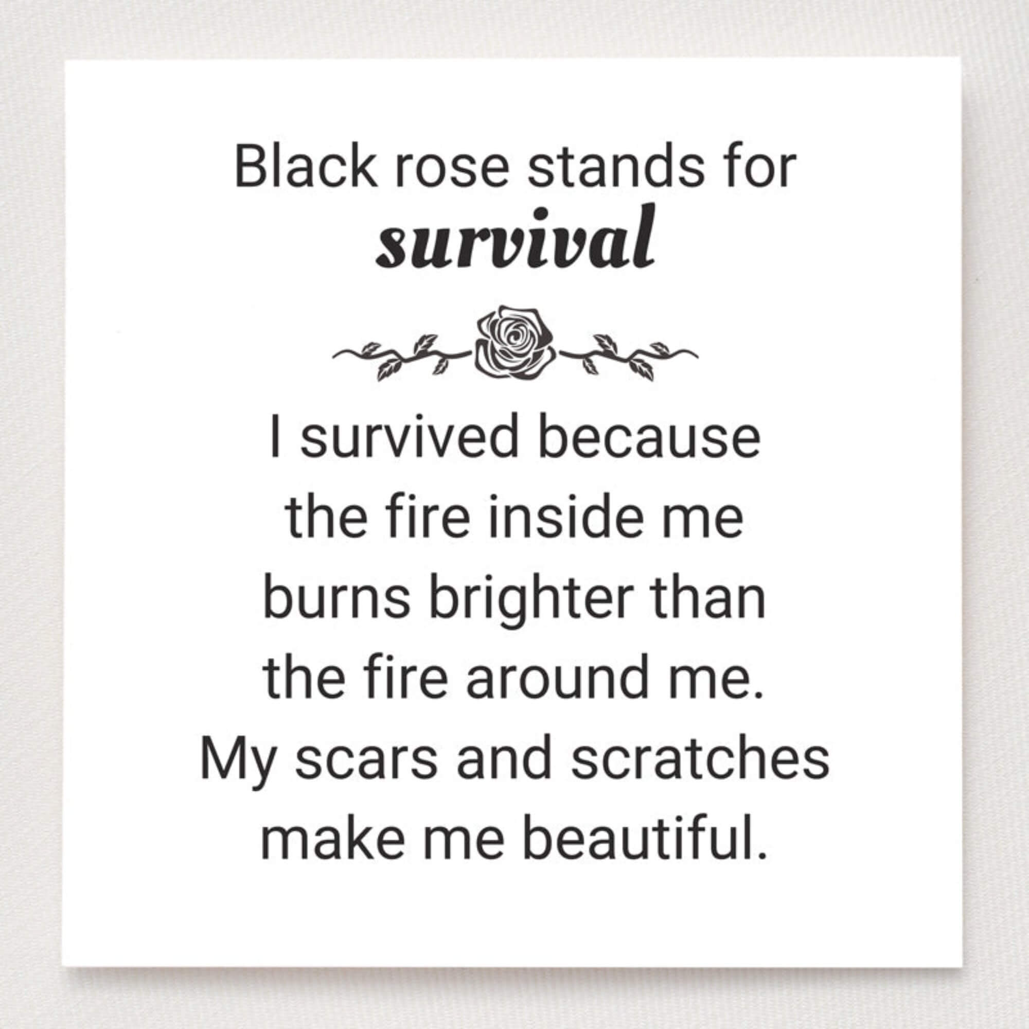 Strong As F*ck Black Rose Self-Love Ring