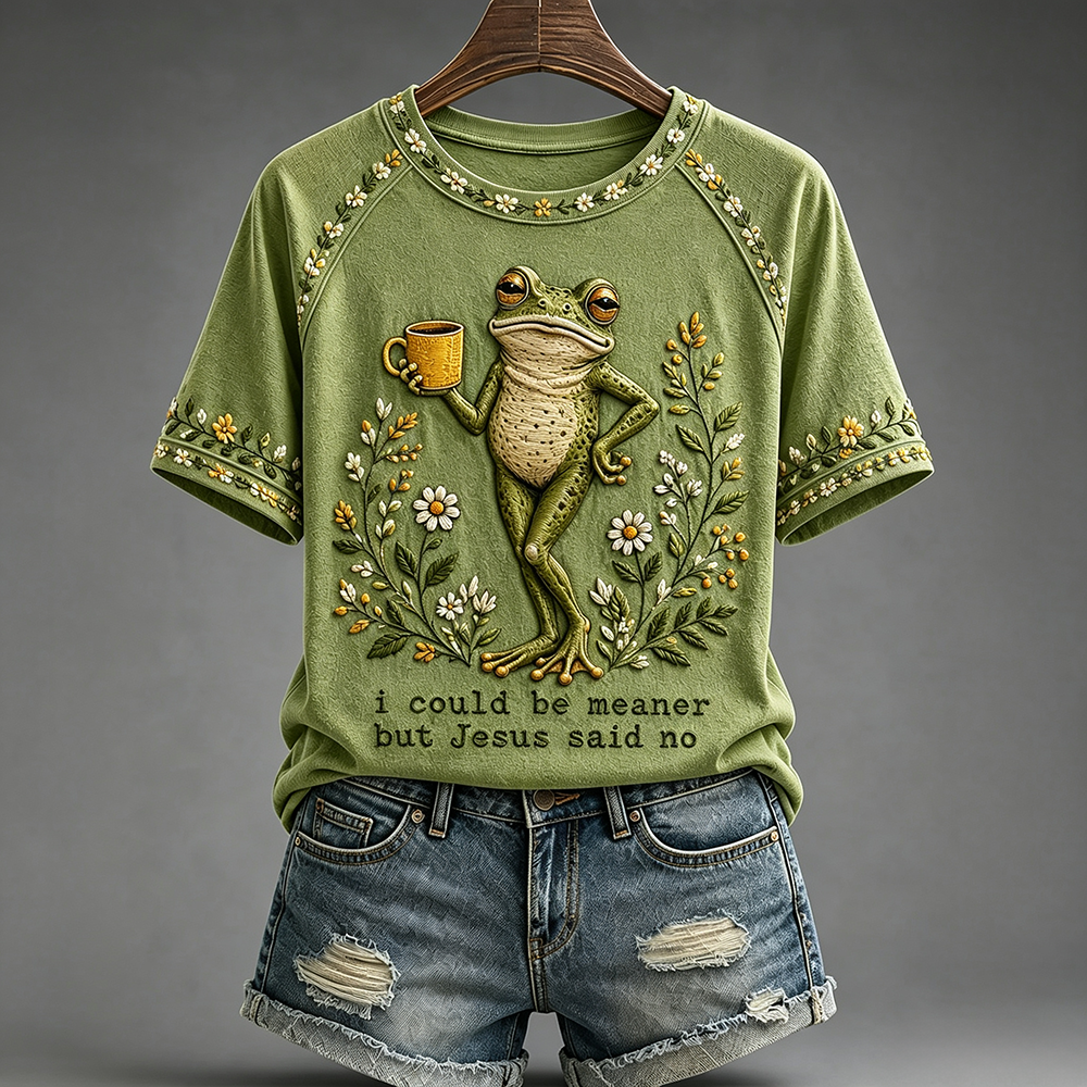 Funny Christian Frog Shirt - I Could Be Meaner But Jesus Said No