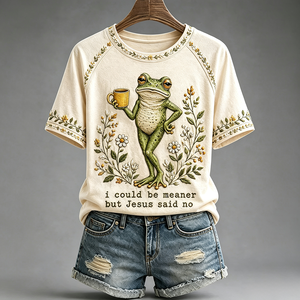 Funny Christian Frog Shirt - I Could Be Meaner But Jesus Said No