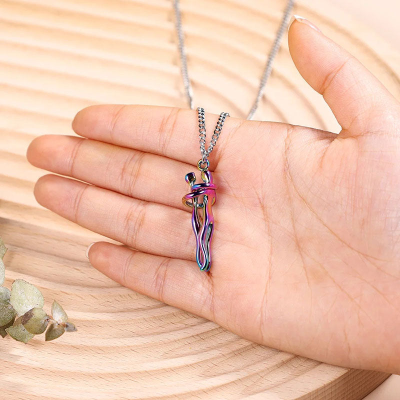 Hugging Couple Necklace – Meaningful Gift for Her