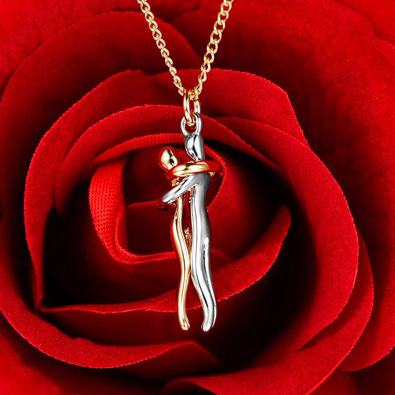 Hugging Couple Necklace – Meaningful Gift for Her