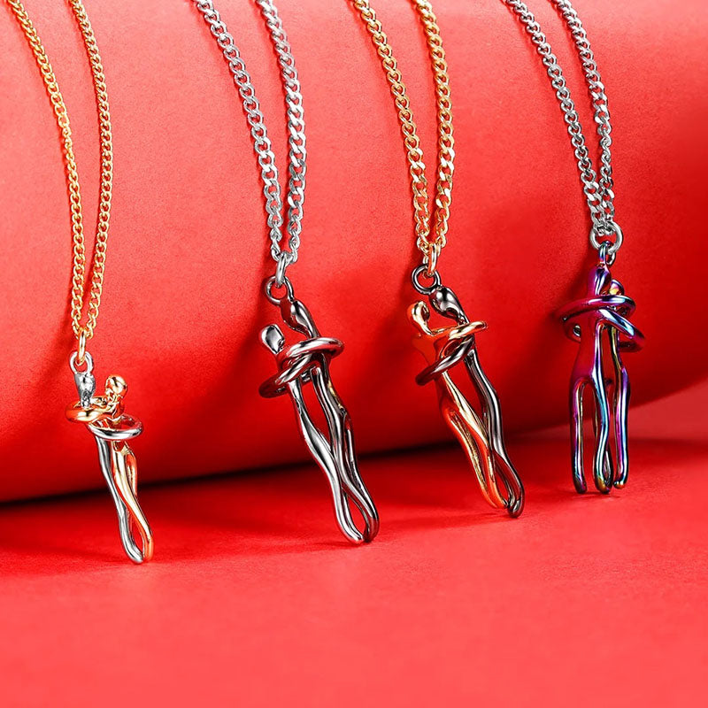 Hugging Couple Necklace – Meaningful Gift for Her