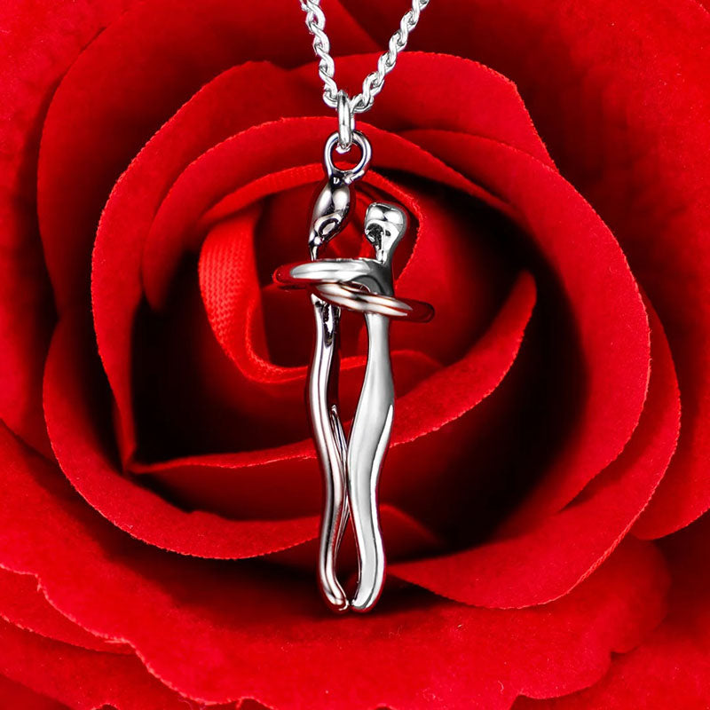 Hugging Couple Necklace – Meaningful Gift for Her