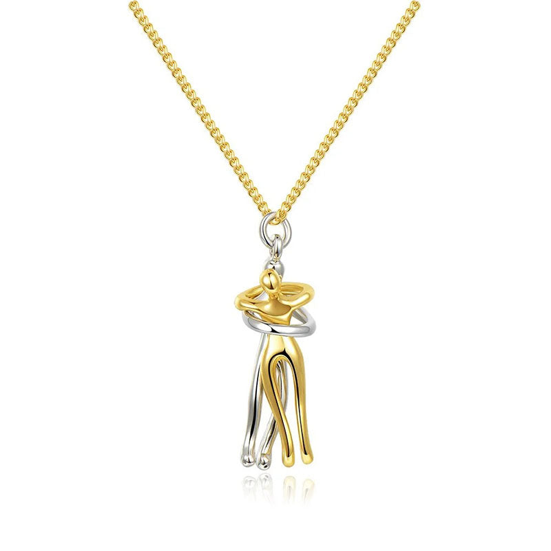 Hugging Couple Necklace – Meaningful Gift for Her
