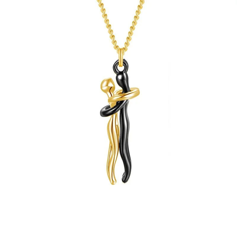 Hugging Couple Necklace – Meaningful Gift for Her